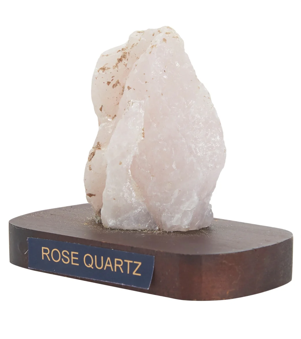 Healing N Love Rose Quartz on Wooden Base - Image 3