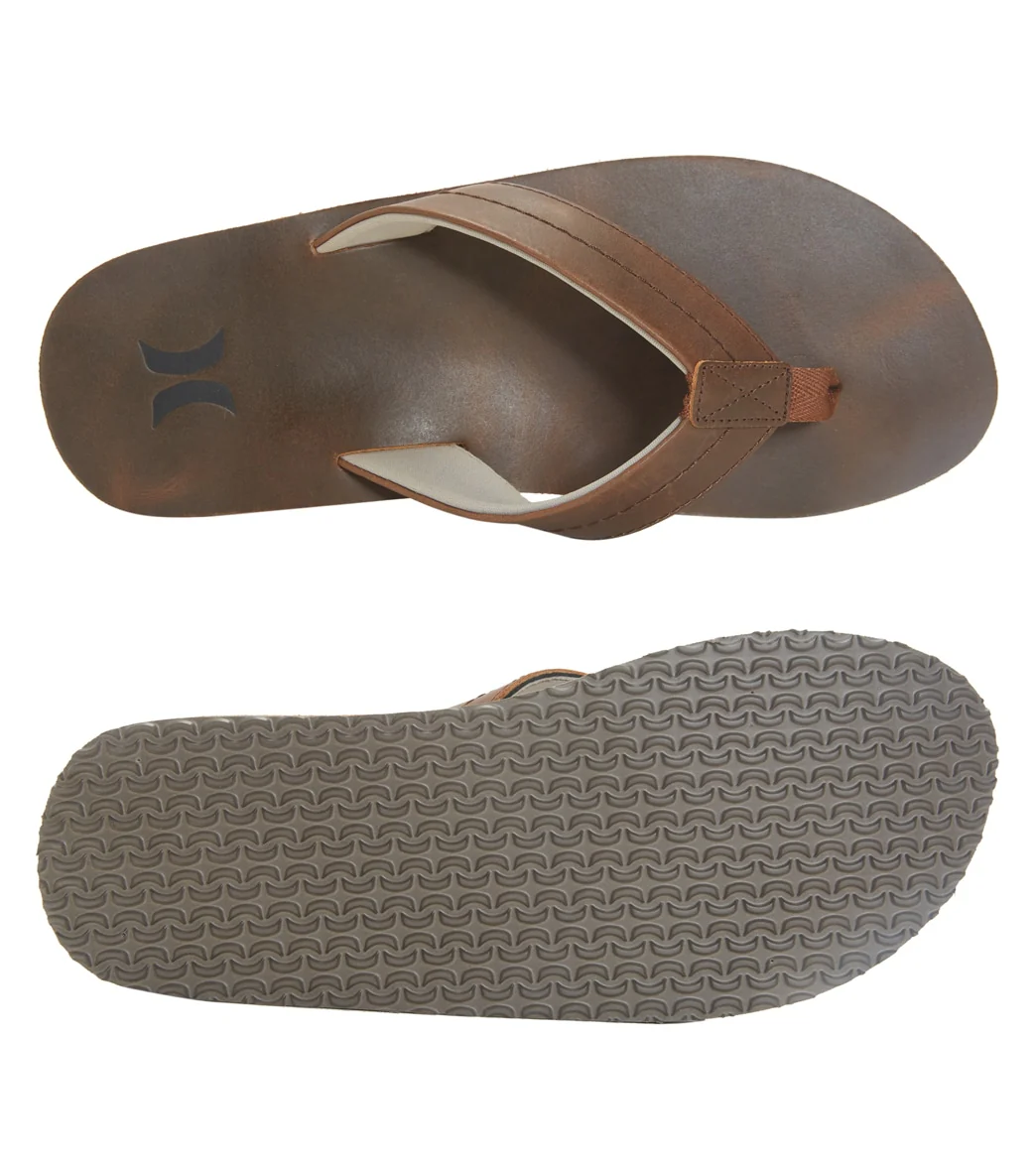 Hurley Men's One And Only Leather Flip Flops - Image 10