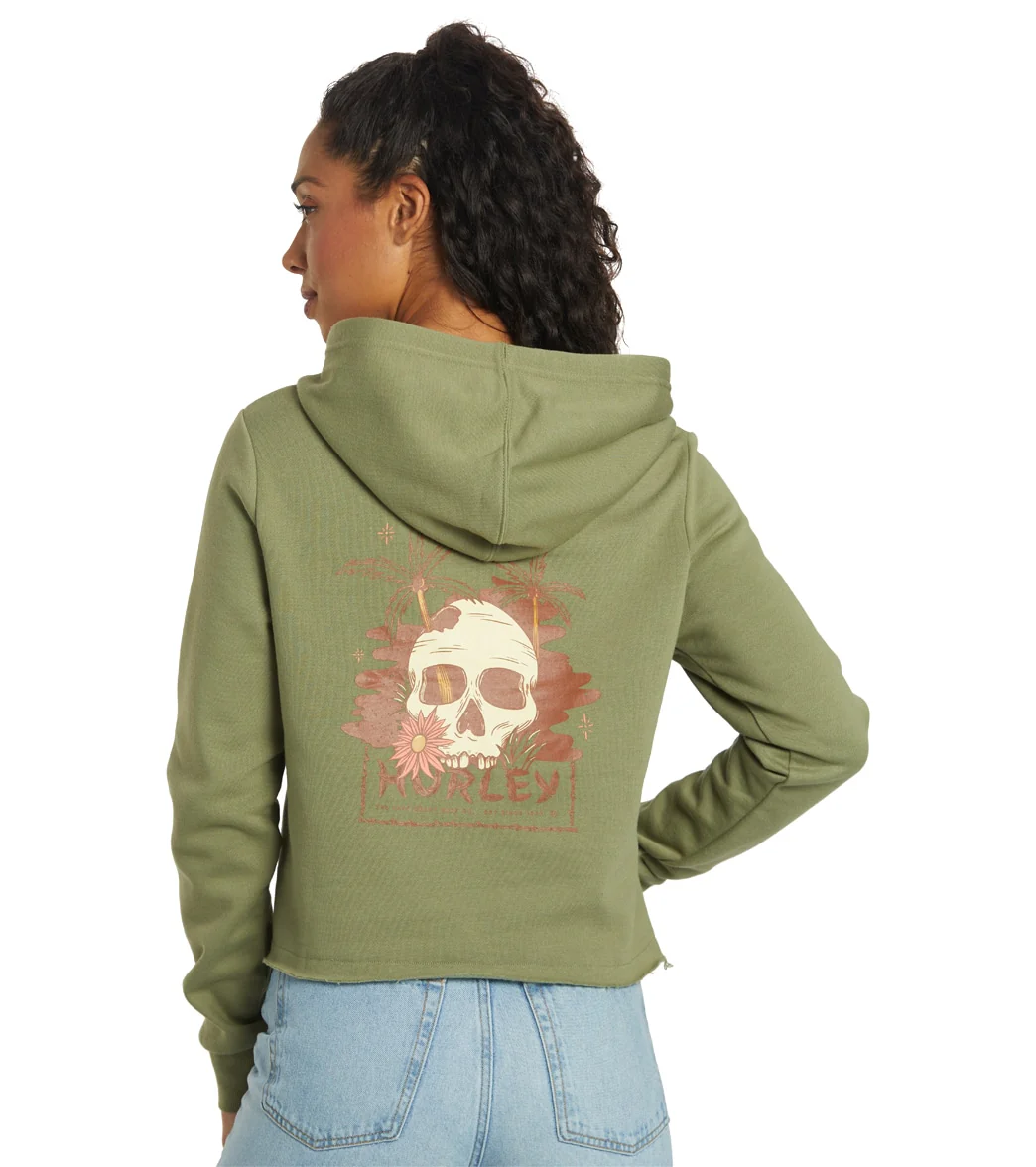 Hurley Women's Death In Paradise Cut Off Pullover Hoodie - Image 3