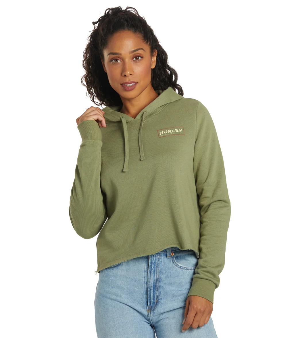 Hurley Women's Death In Paradise Cut Off Pullover Hoodie - Image 7