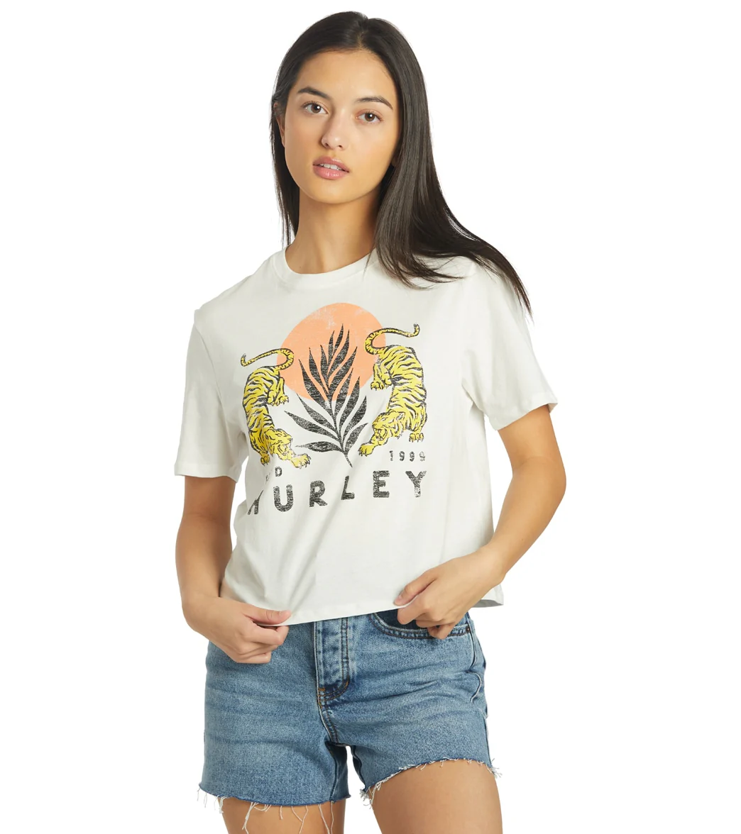 Hurley Women's Le Tigre Cropped Crew Tee - Image 7