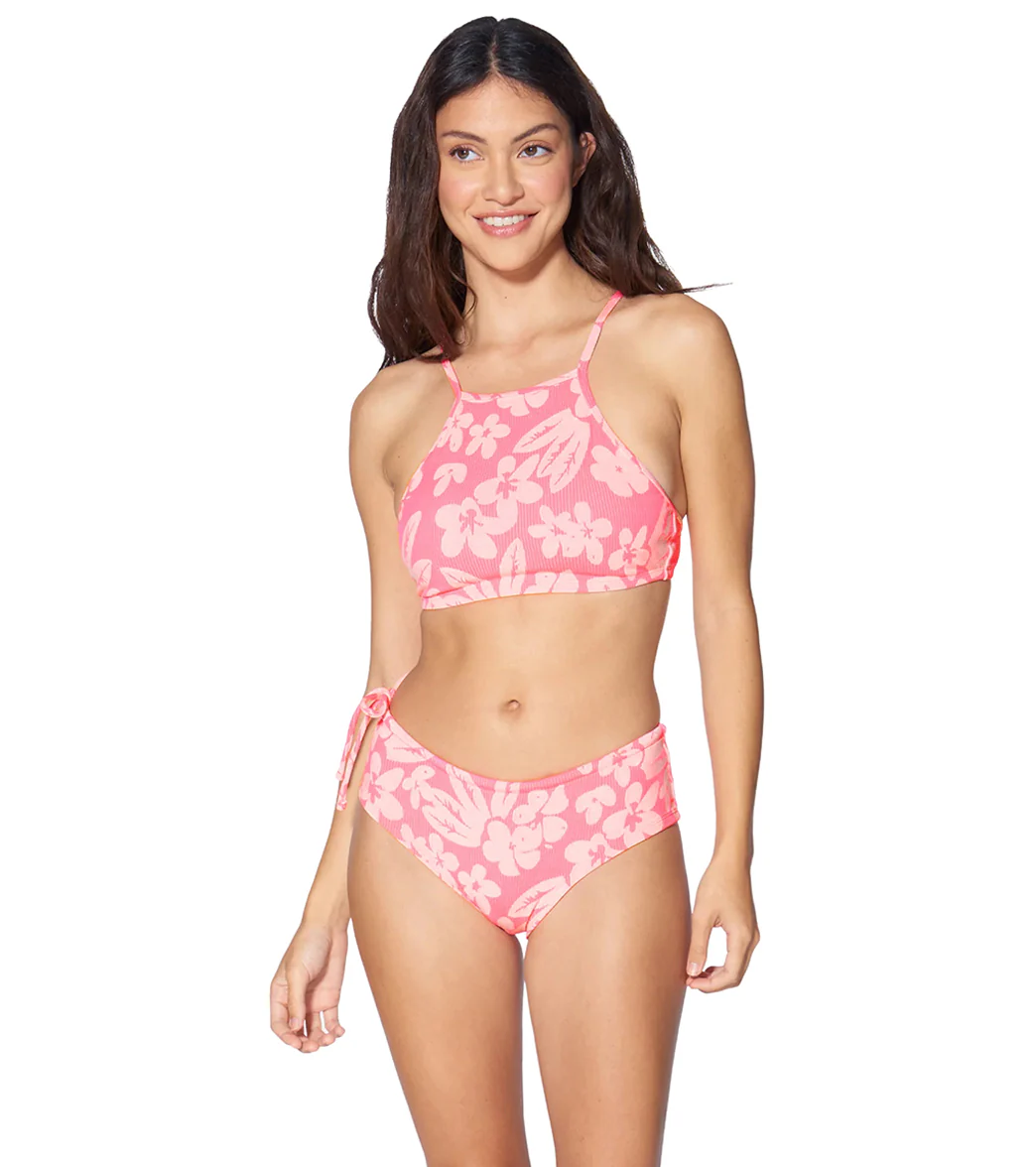 Hurley Women's Max Flower Scrunch  Adjustable Retro Bikini Bottom - Image 4
