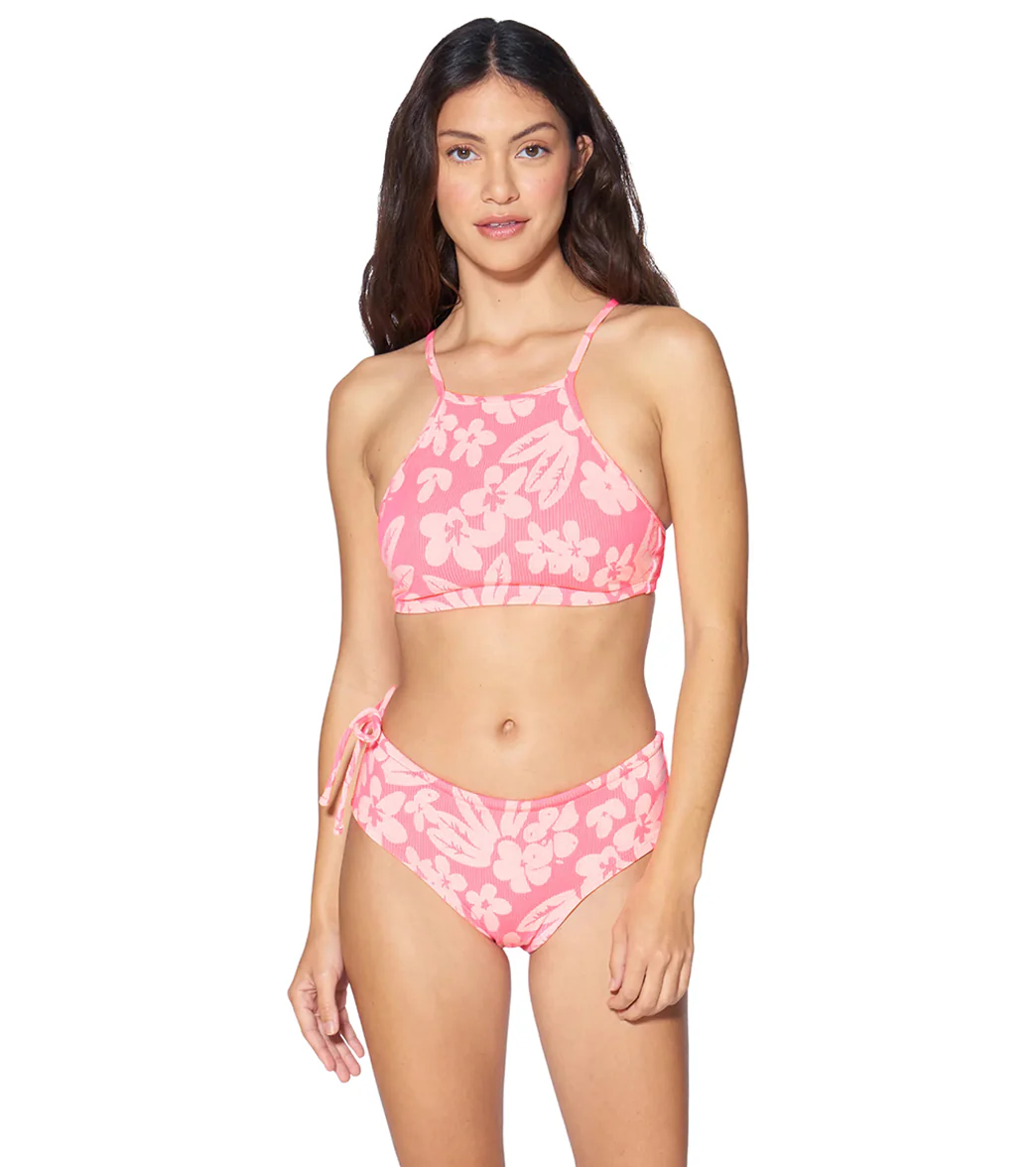 Hurley Women's Max Flower Scrunch Racer Back Bikini Top - Image 4