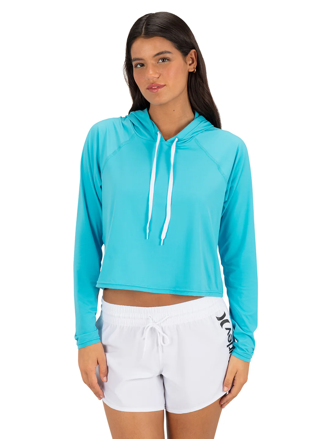 Hurley Women's OAO Solid Long Sleeve Hooded Rash Guard - Image 14