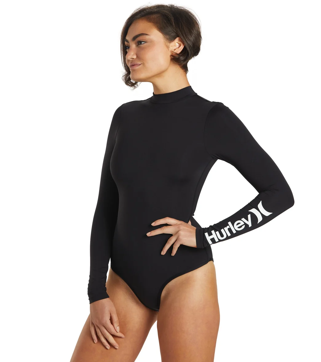 Hurley Women's Oao Solid Long Sleeve Retro Surf Suit - Image 4