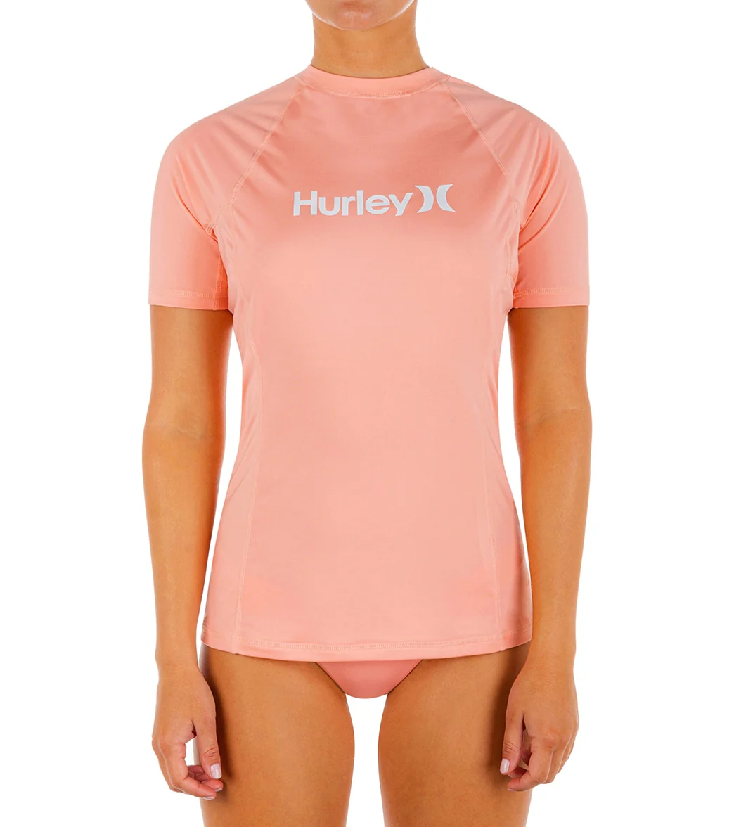 Hurley Women's One And Only Solid Short Sleeve Rashguard - Image 12