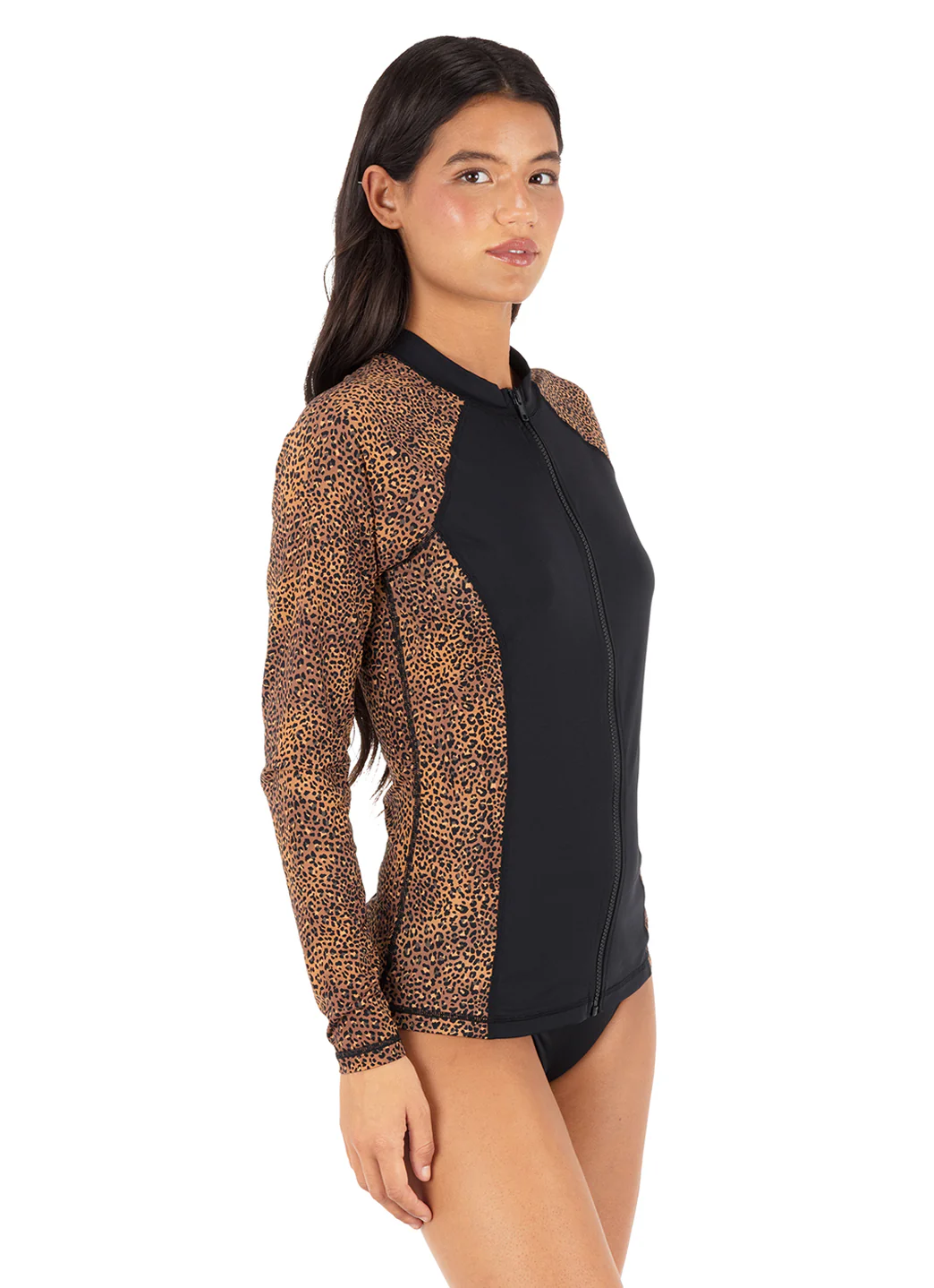Hurley Women's Soft Spot Long Sleeve Front Zip Rash Guard - Image 4