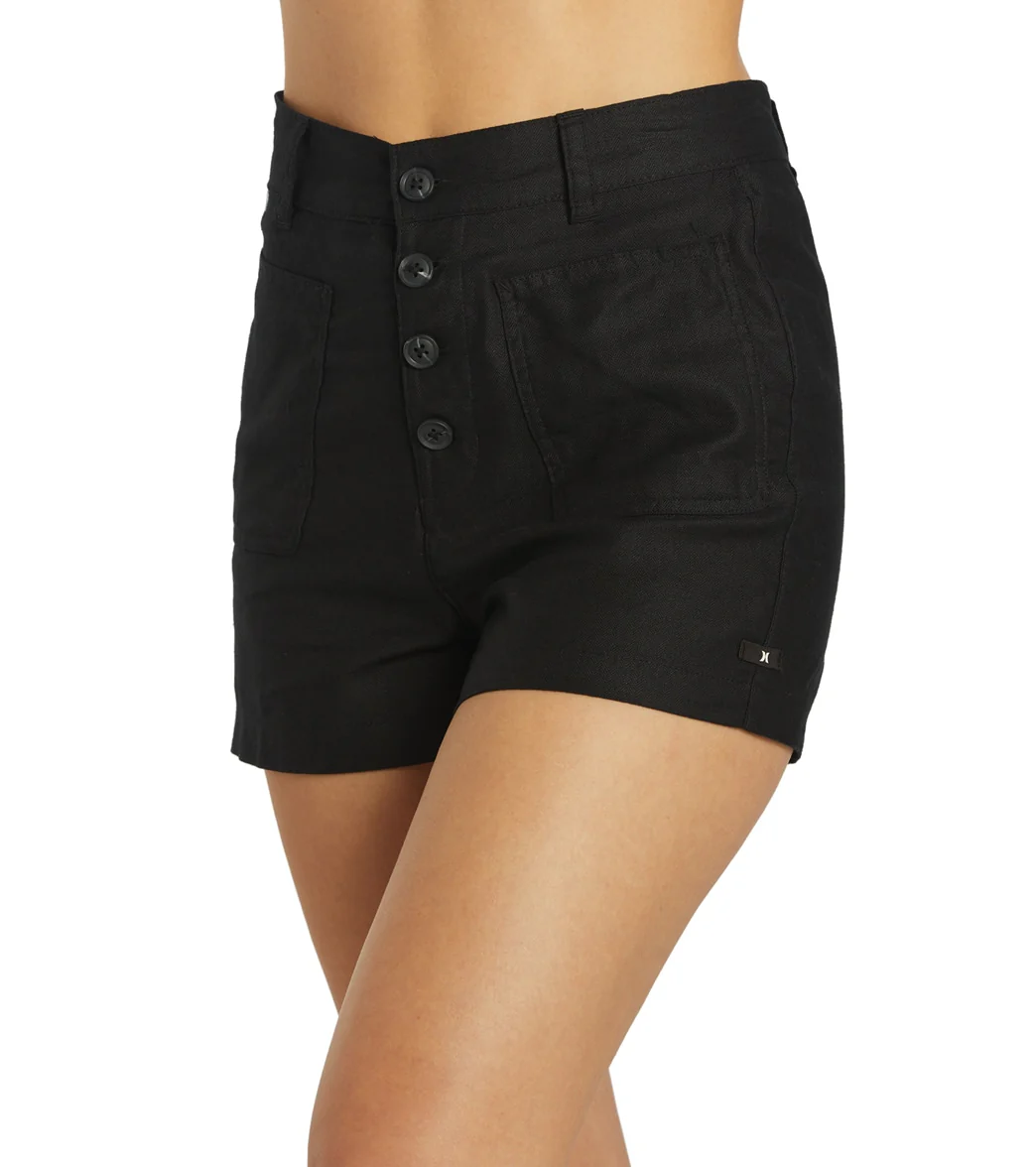 Hurley Women's Solid Button Front Short - Image 5