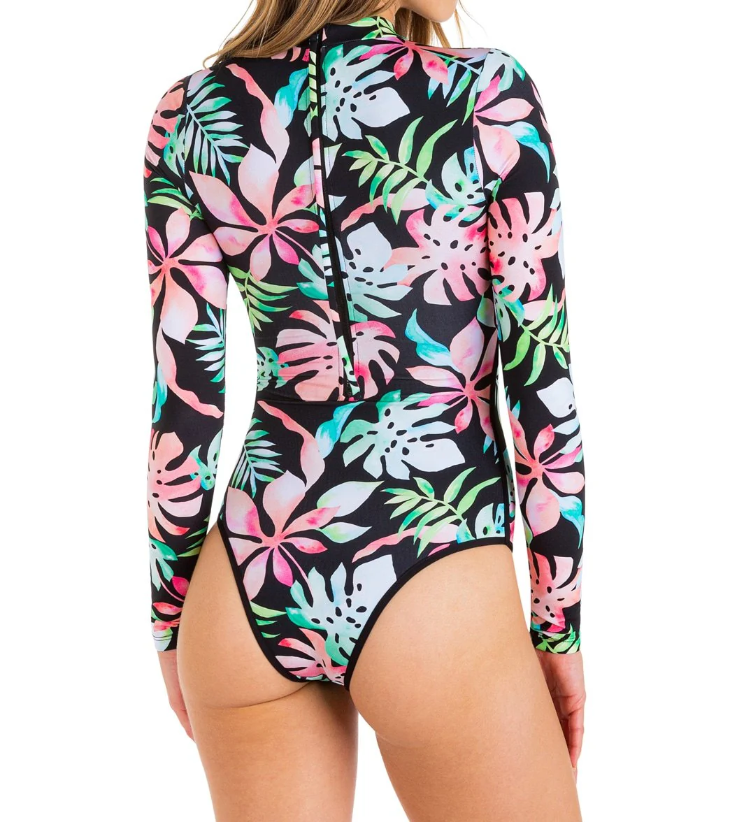 Hurley Women's Tropix Long Sleeve Retro One Piece Swimsuit - Image 3