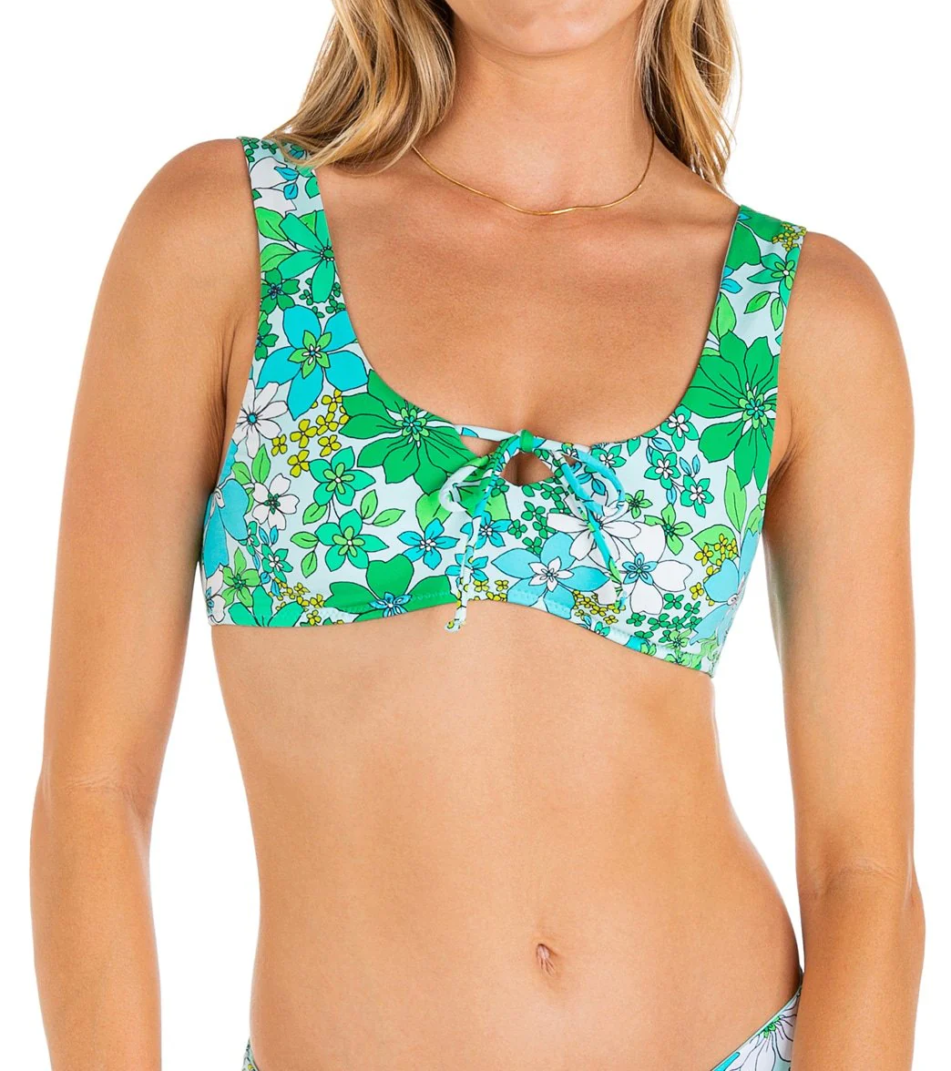 Hurley Women's Wild Bloom Tie Front Bikini Top