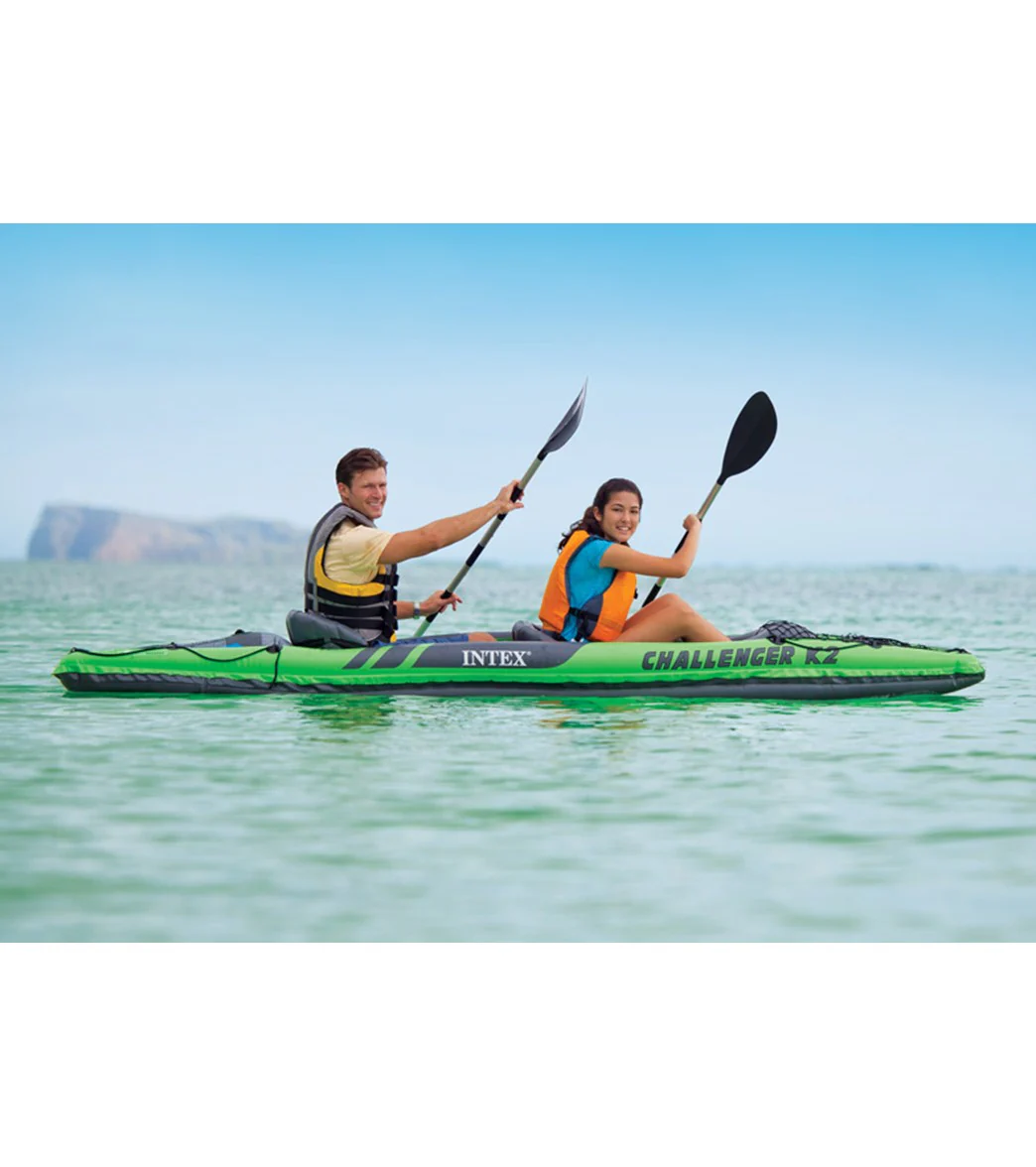 Intex Challenger K2 Kayak w/ 86" Aluminum Oars & High-Output Pump - Image 2