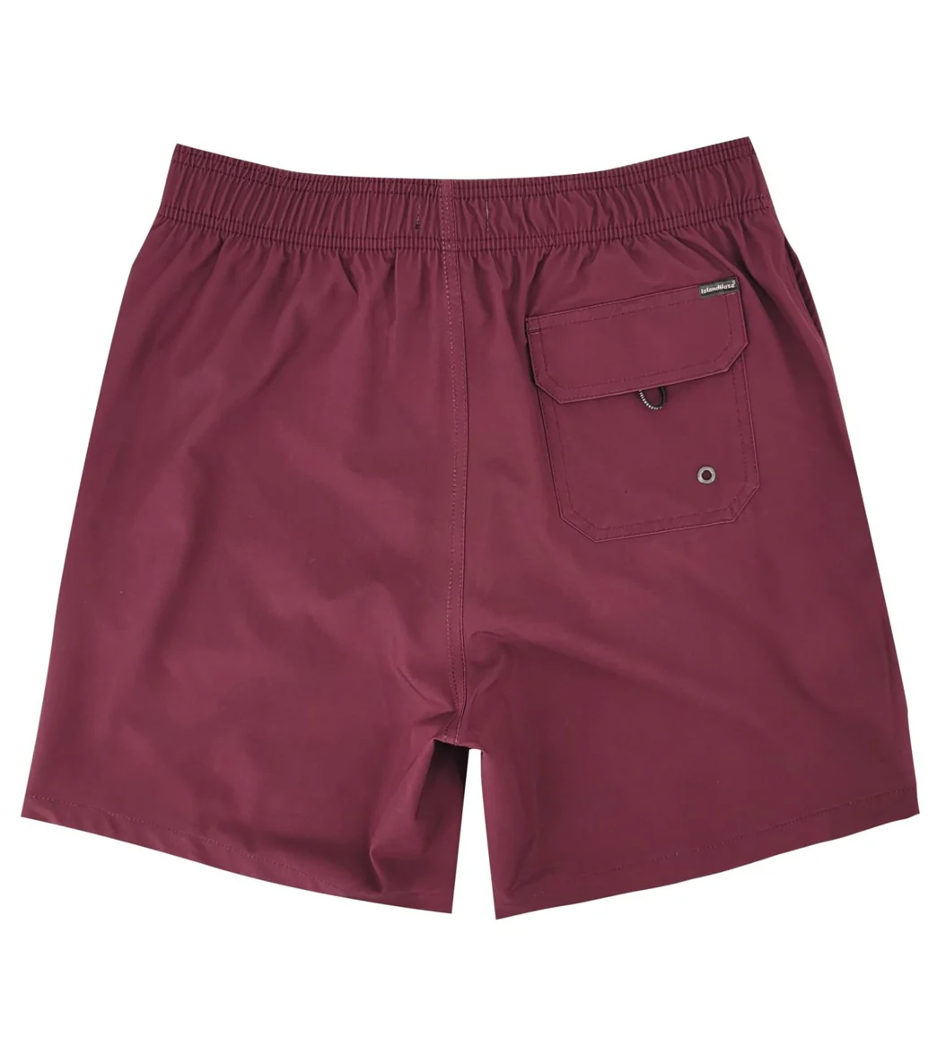 Island Haze Men's 16.5" Barbados Solid Swim Trunks - Image 2