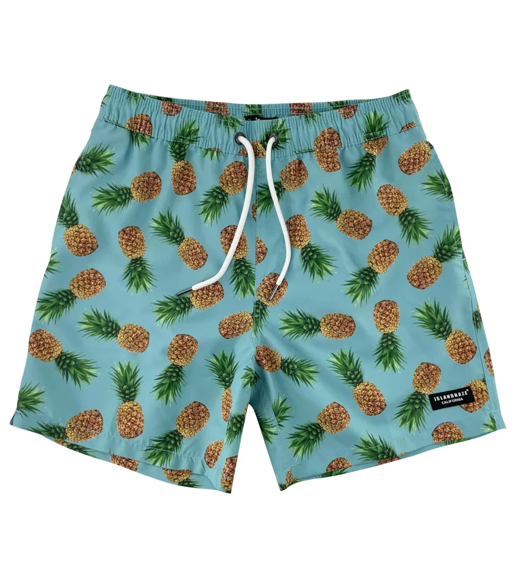 Island Haze Men's 17" The Pineapples Printed Swim Trunks - Image 3