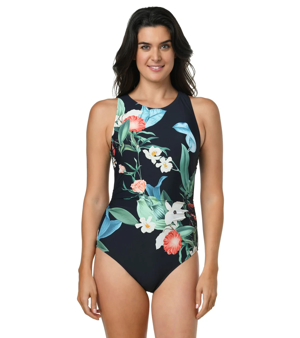 Jantzen Women's Botanical Beauty Farrah High Neck One Piece Swimsuit - Image 11