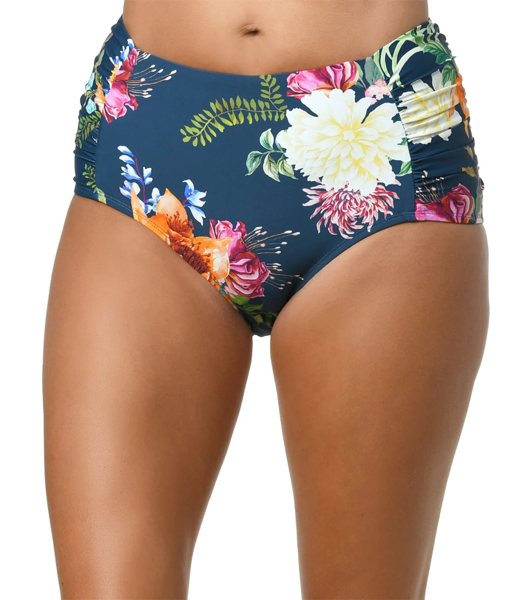Jantzen Women's Floral Enchantment Side Shirred Comfort Core Bikini Bottom - Image 4