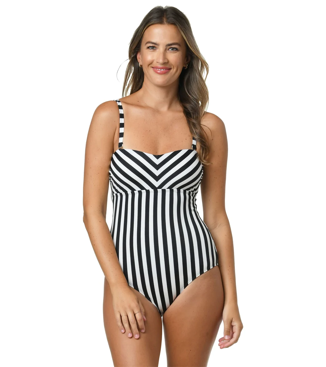 Jantzen Women's Midnight Glam Scarlett Bandeau One Piece Swimsuit