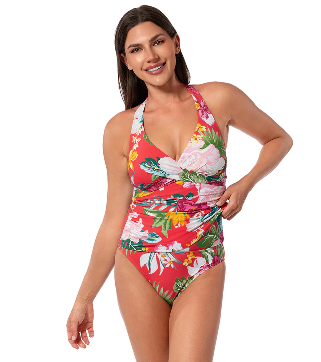 Jantzen Women's Morning Bloom Louise Wrap Tankini Top - Image 4