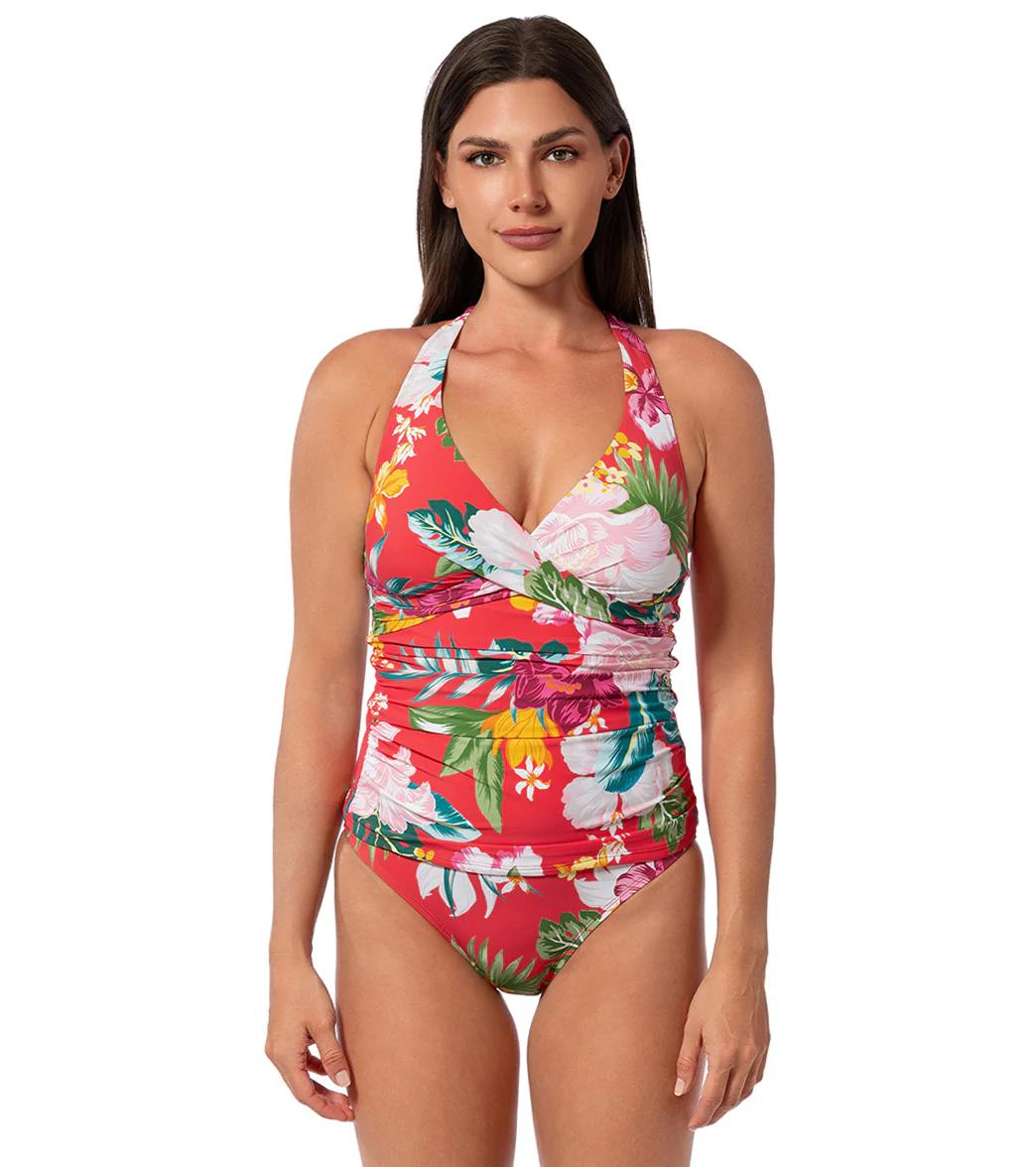 Jantzen Women's Morning Bloom Louise Wrap Tankini Top - Image 6
