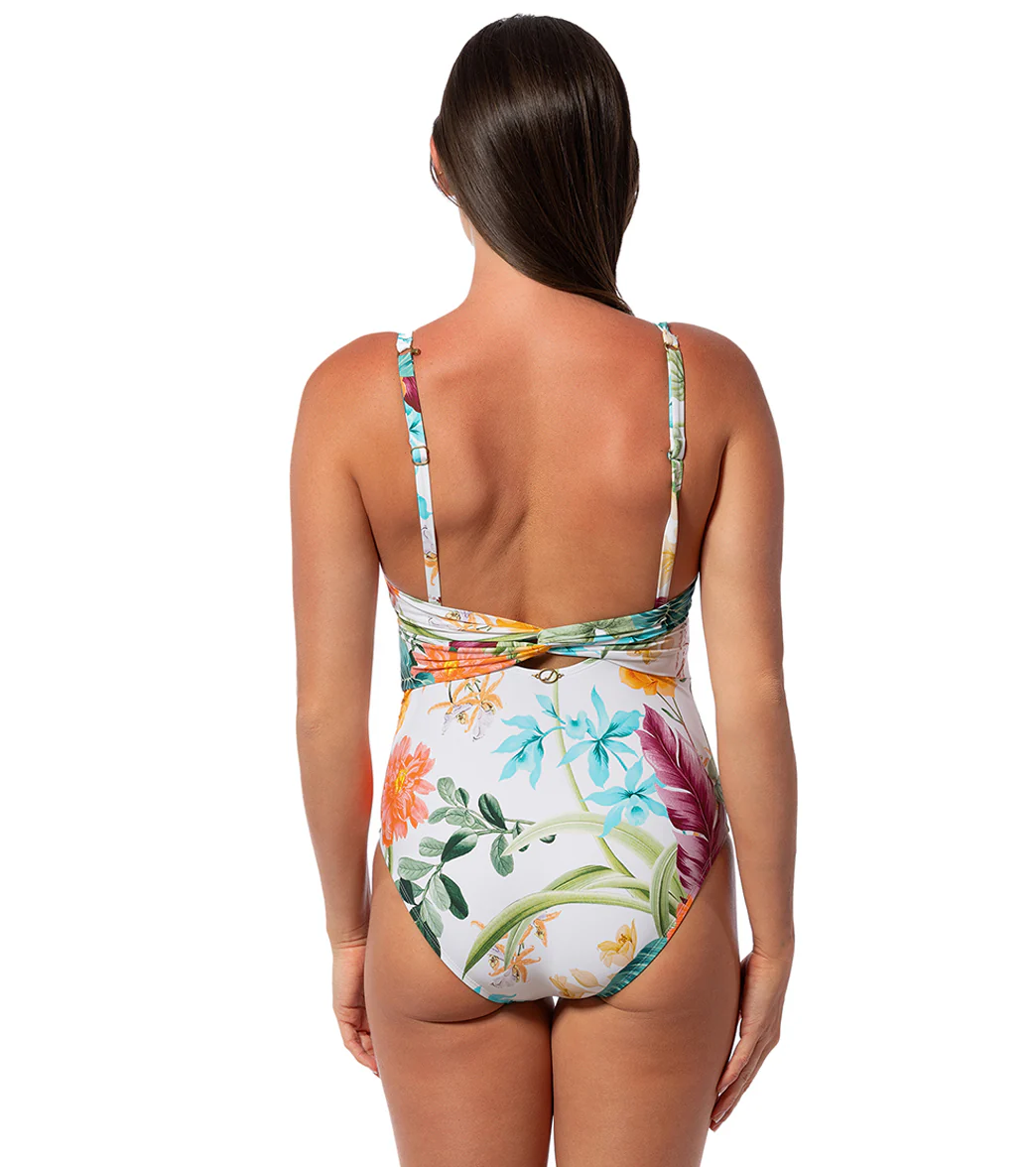 Jantzen Women's Mystic Tropic Sue Twsited Back One Piece Swimsuit - Image 3