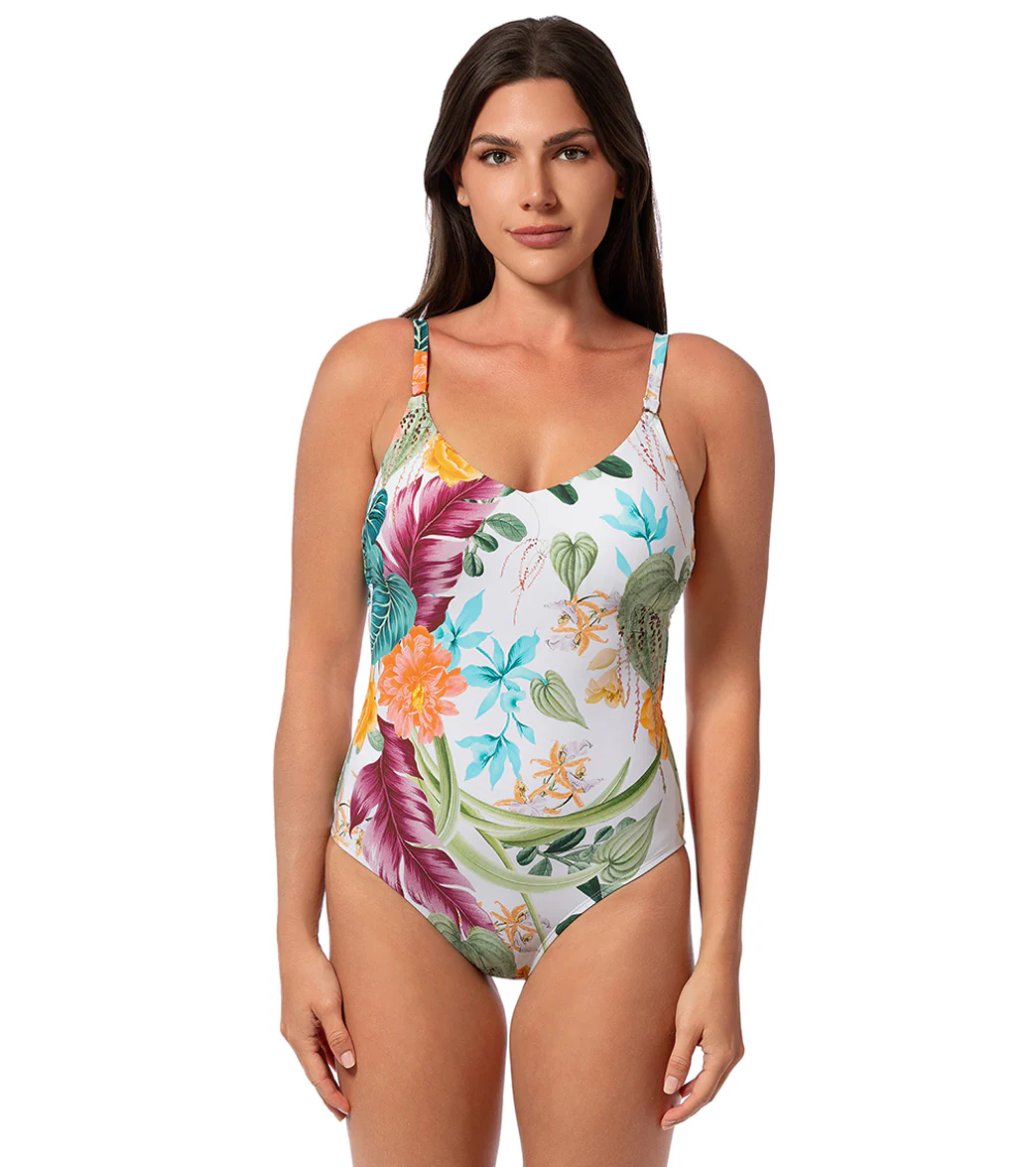 Jantzen Women's Mystic Tropic Sue Twsited Back One Piece Swimsuit - Image 8
