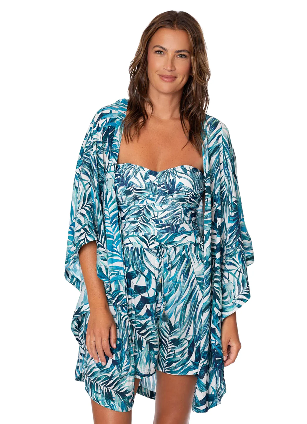 Jantzen Women's Palm Camouflage Madison Handkercheif Kimono Cover Up - Image 2