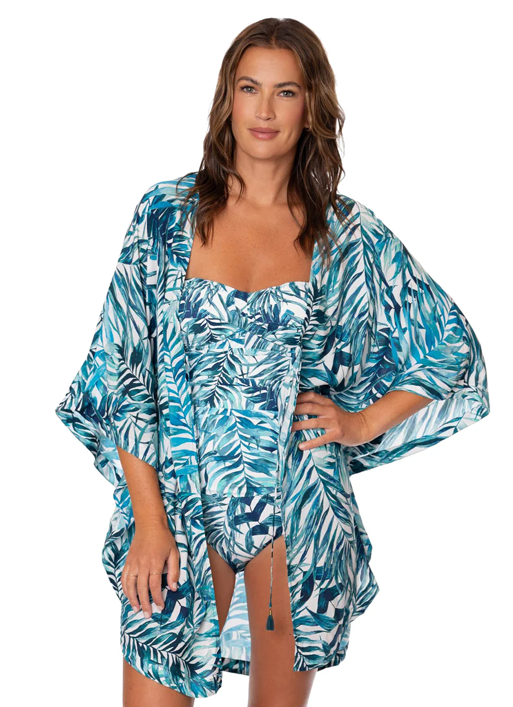Jantzen Women's Palm Camouflage Madison Handkercheif Kimono Cover Up - Image 5