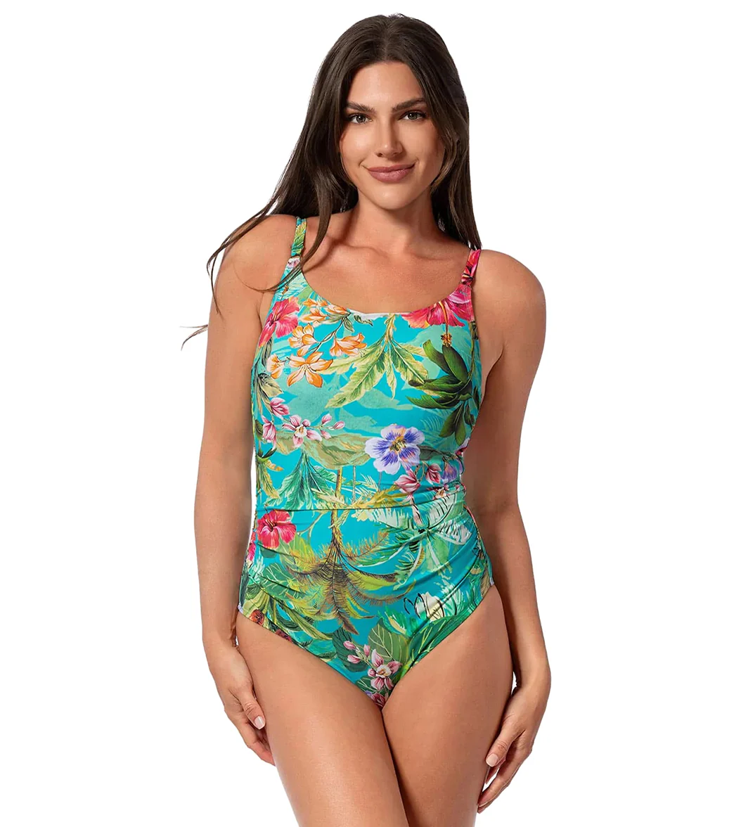 Jantzen Women's Palms and Tropics Lingerie One Piece Swimsuit - Image 5
