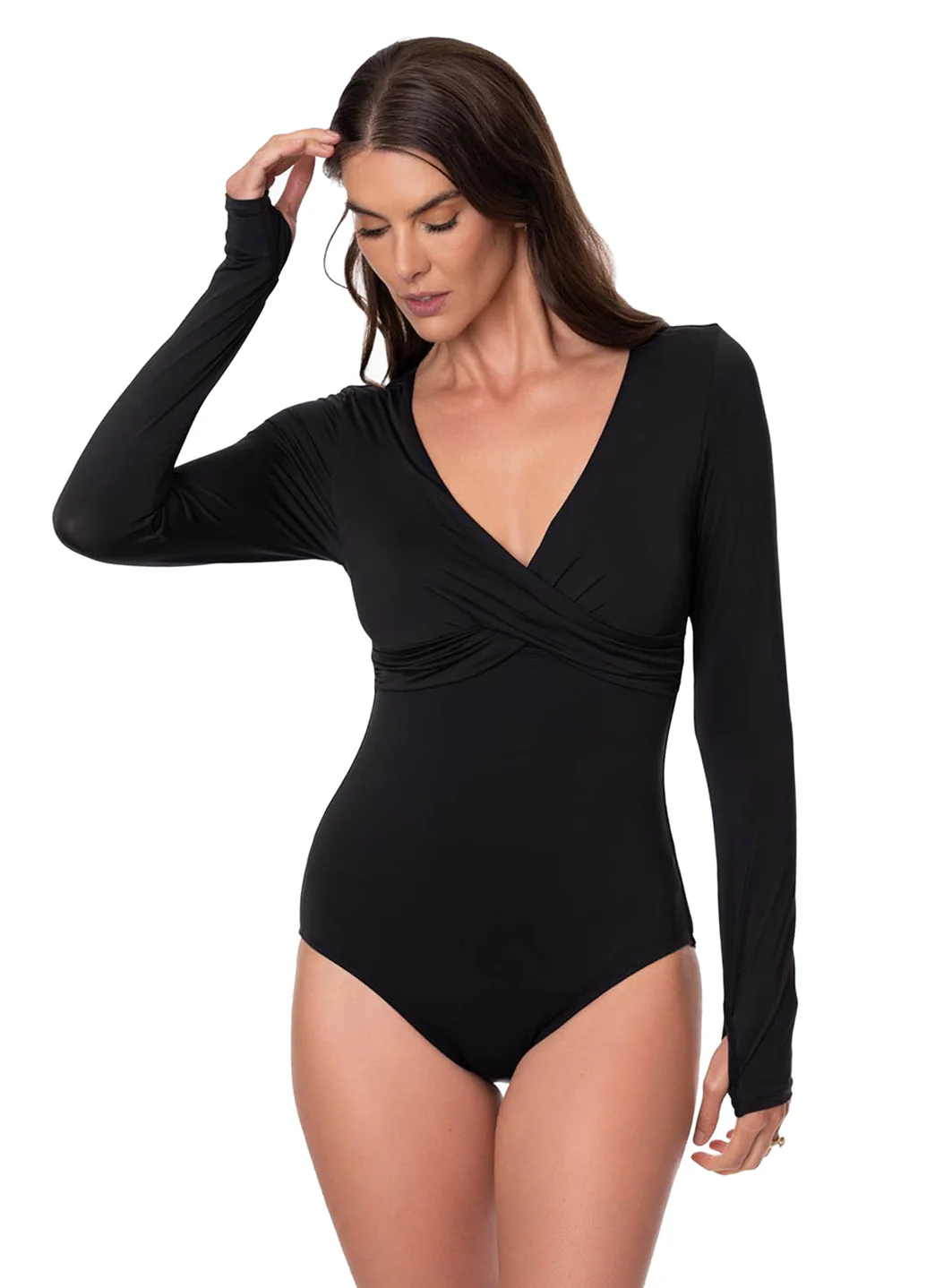 Jantzen Women's Solids Kim Long Sleeve One Piece Swimsuit - Image 2