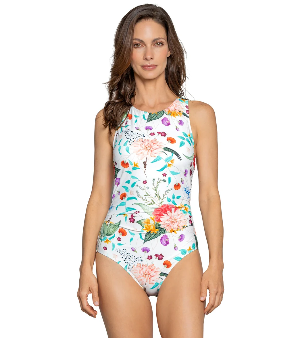 Jantzen Women's Sunrise Blush Farrah High Neck One Piece Swimsuit - Image 9