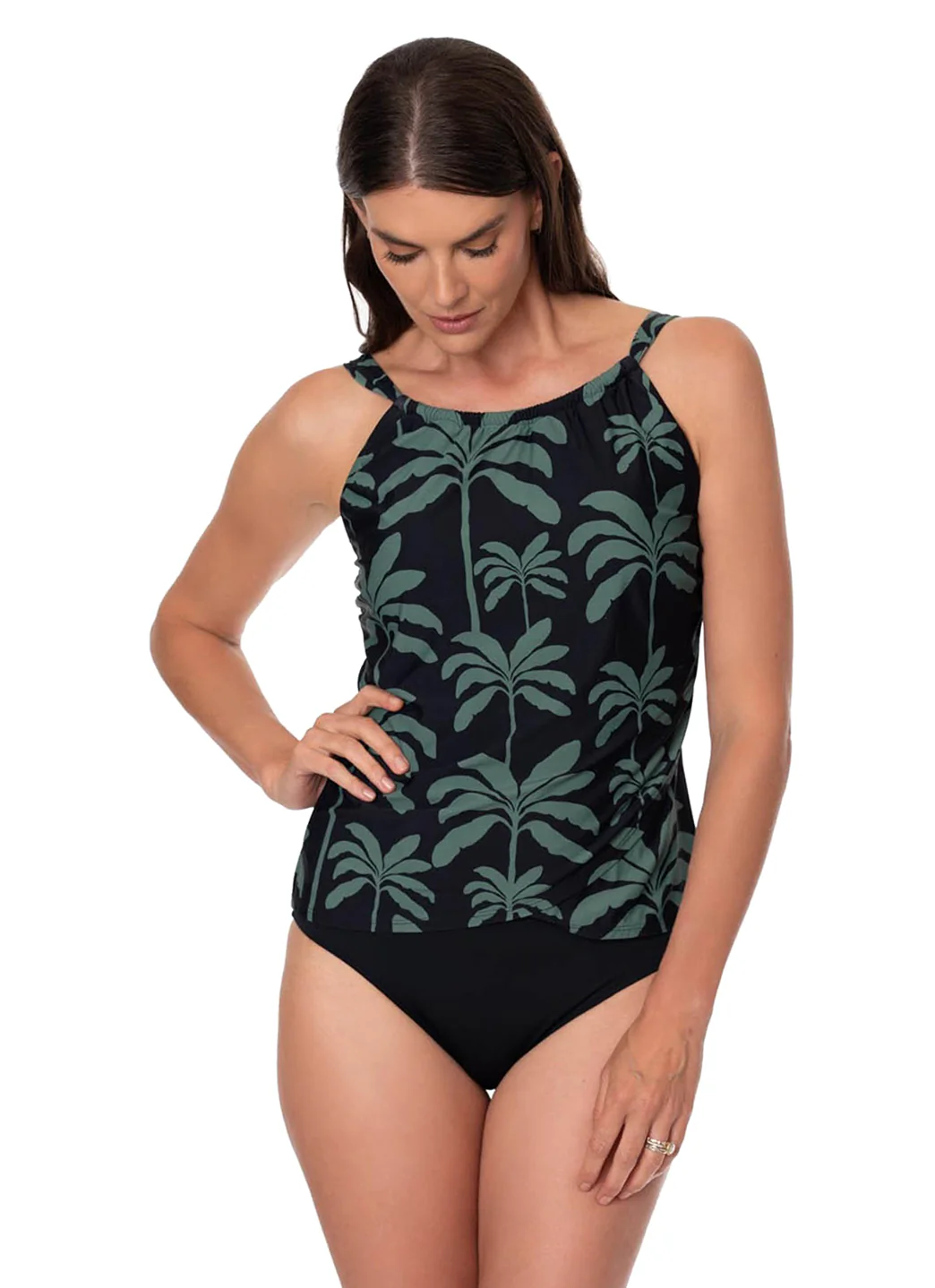 Jantzen Women's Tropical Palms Audrey Drape Tankini Top - Image 3