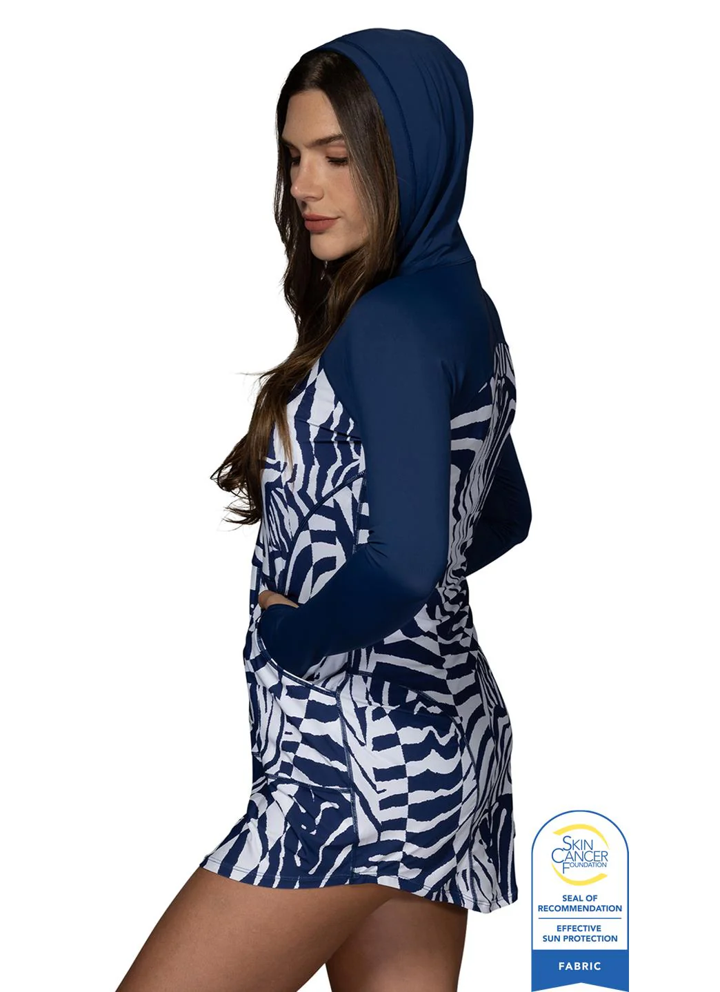 Jantzen x BloqUV Women's Wild Curve Hoodie Cover Up Dress - Image 7