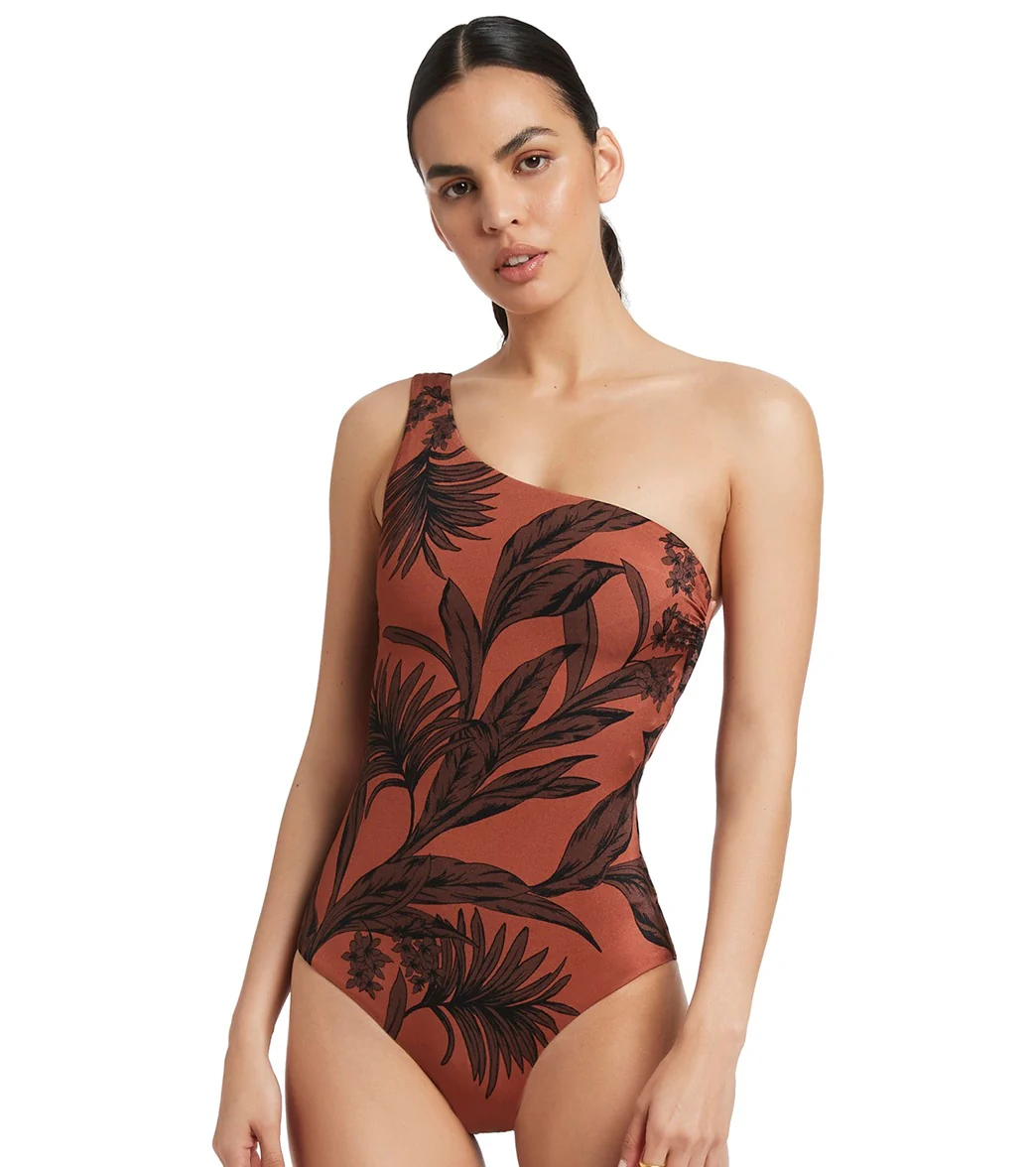 Jets Swimwear Australia Women's Desert Palm One Shoulder One Piece Swimsuit - Image 7