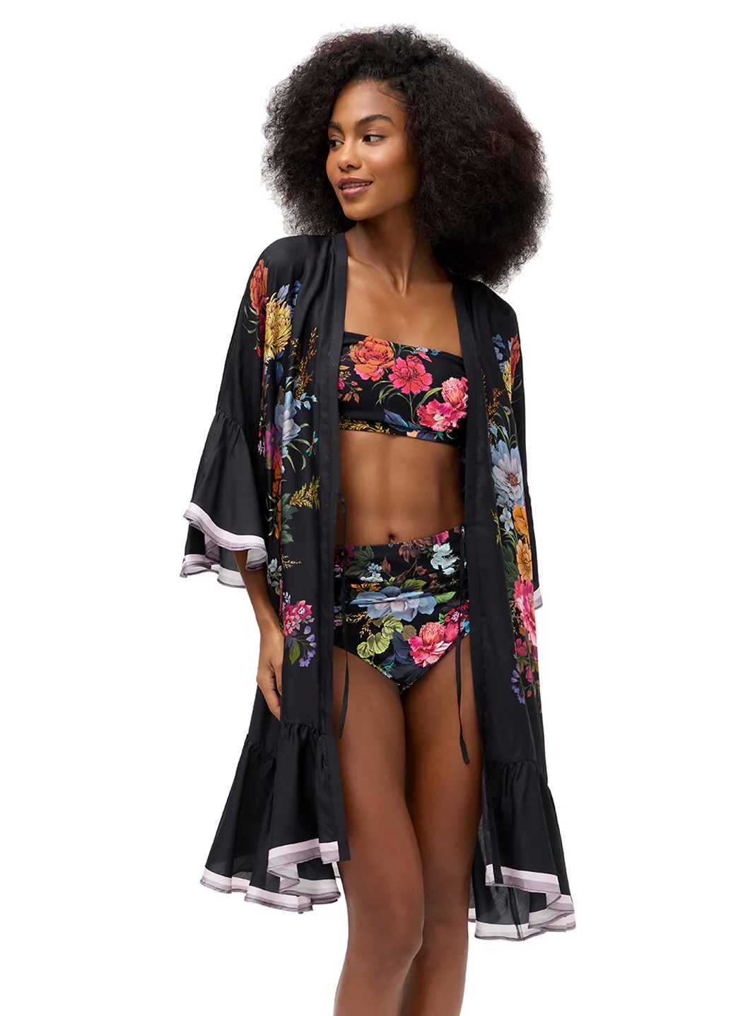 Johnny Was Women's Baccara Ruffled Kimono Cover Up - Image 3