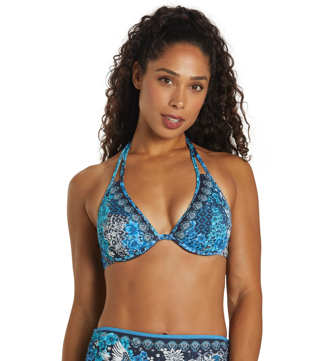 Johnny Was Women's Blue Phoenix Halter Bikini Top - Image 7