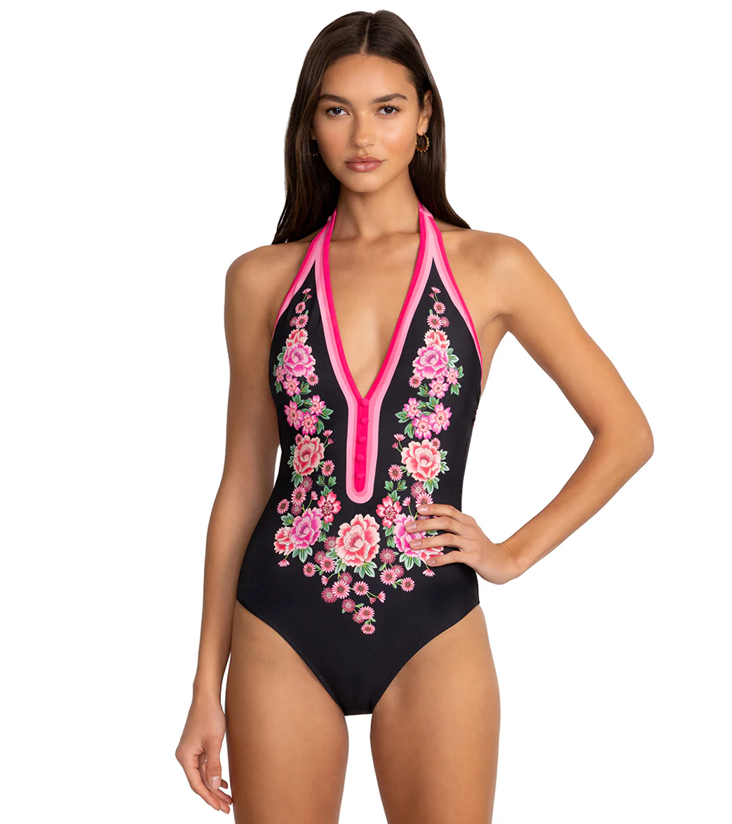 Johnny Was Women's Blum Halter One Piece Swimsuit - Image 5