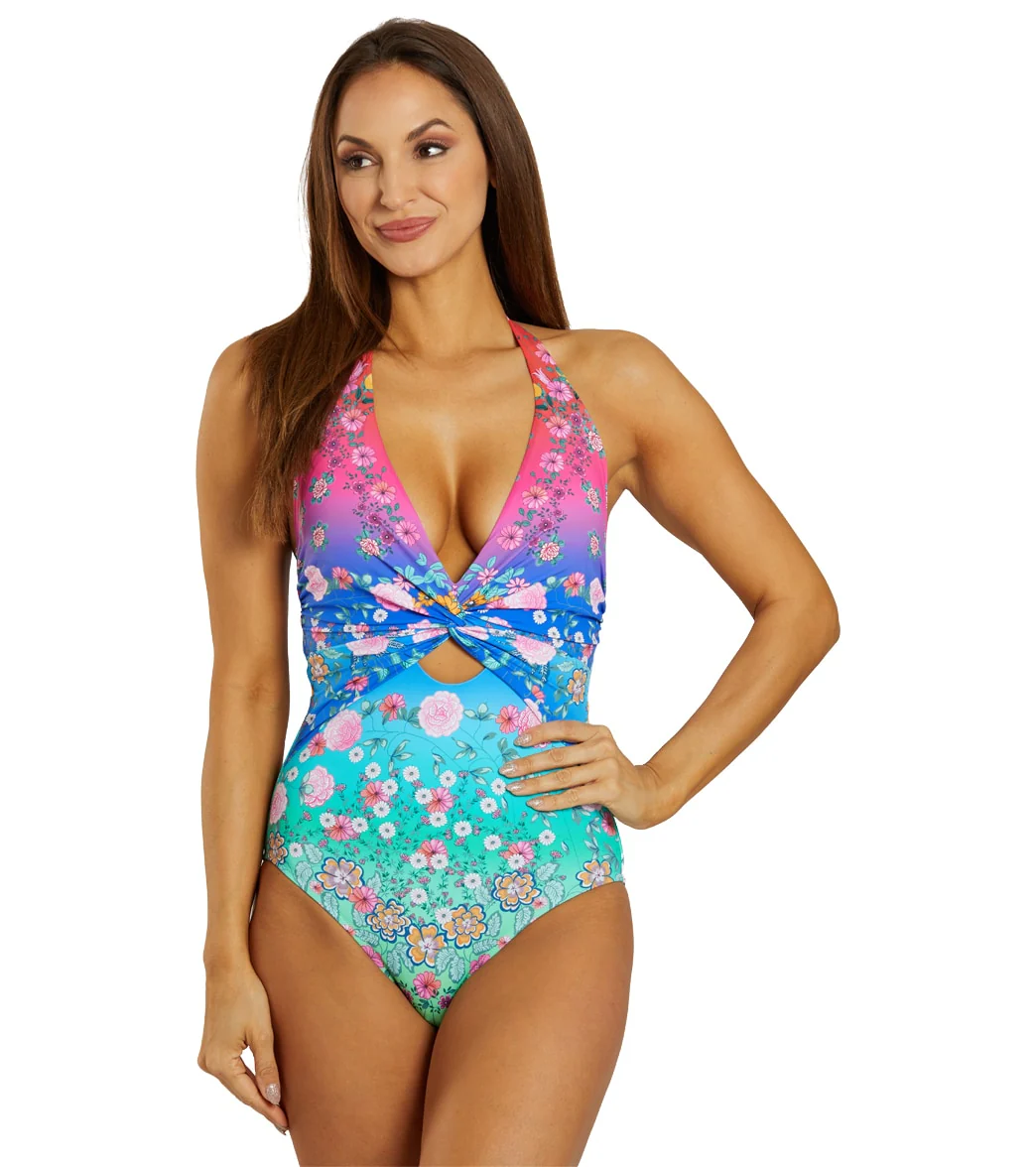 Johnny Was Women's Color Blast Twist Keyhole One Piece Swimsuit - Image 6