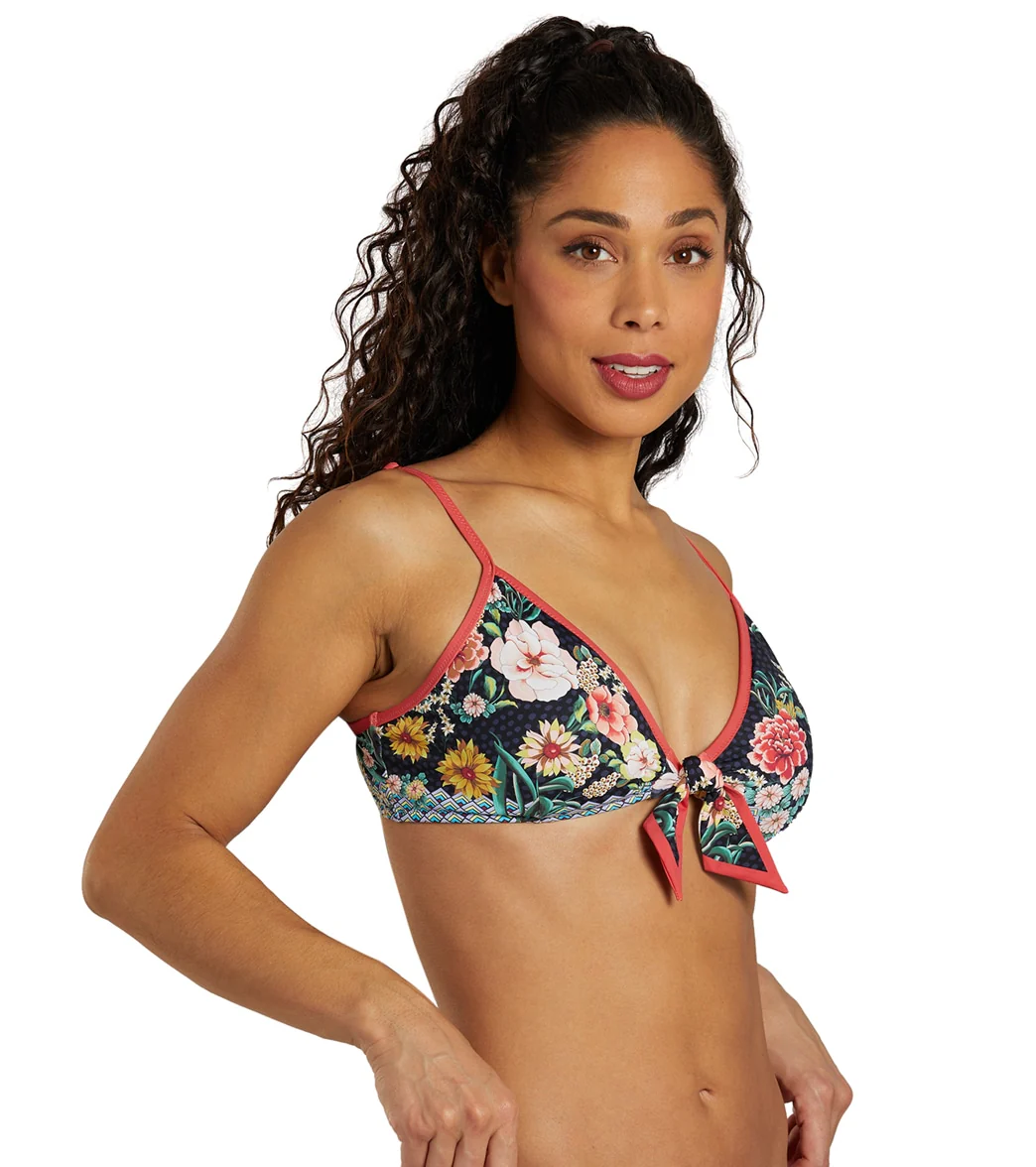 Johnny Was Women's Dark Floral Mia Front Tie Bikini Top - Image 2