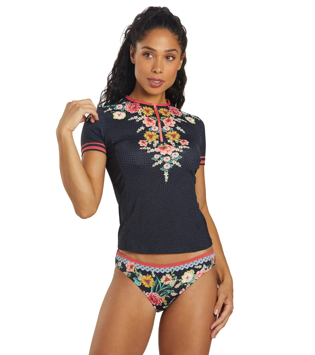 Johnny Was Women's Dark Floral Sporty Surf Shirt