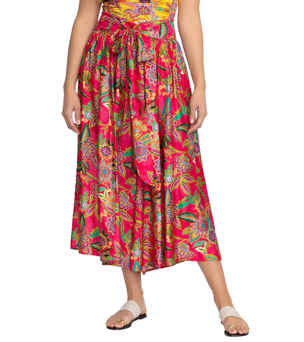 Johnny Was Women's Flamingo Palazzo Cropped Pant