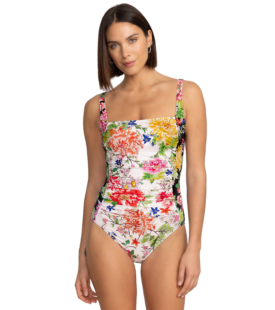 Johnny Was Women's Metalli Mix Ruched One Piece Swimsuit - Image 6