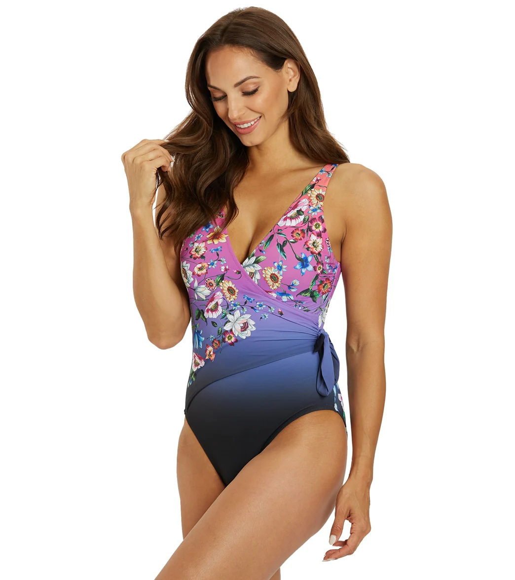 Johnny Was Women's Ombre Garden Wrap One Piece Swimsuit - Image 4