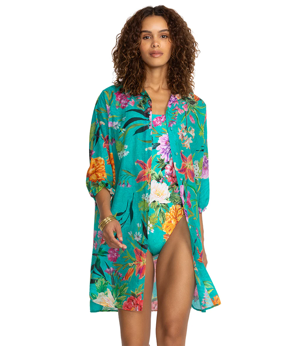 Johnny Was Women's Peacock Goza Shirt Dress - Image 8