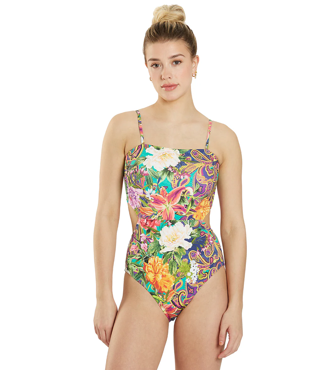 Johnny Was Women's Peacock & Paisley Heart Back Tie One Piece Swimsuit - Image 7