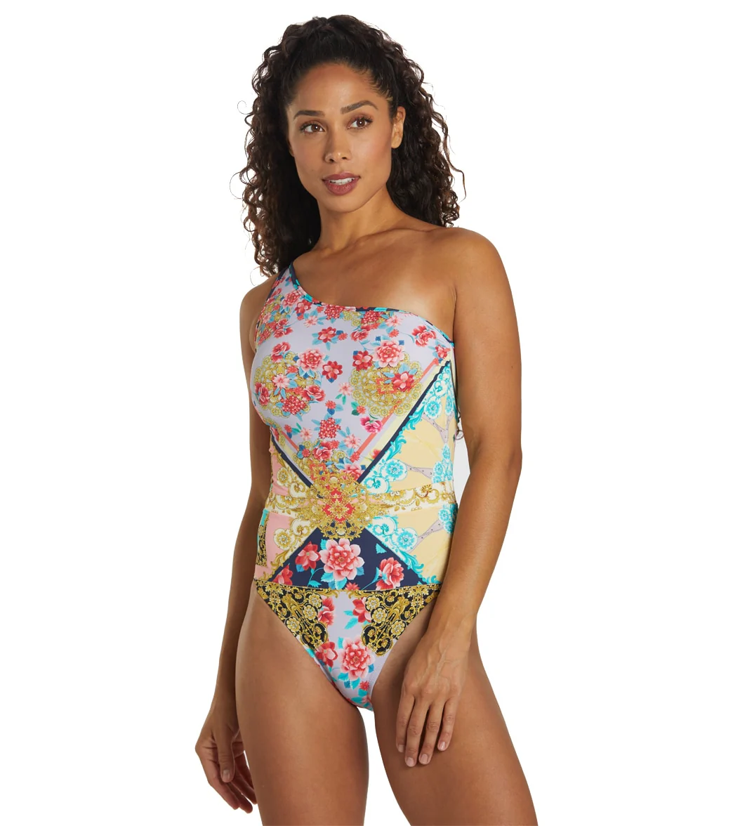 Johnny Was Women's Raina One Shoulder One Piece Swimsuit