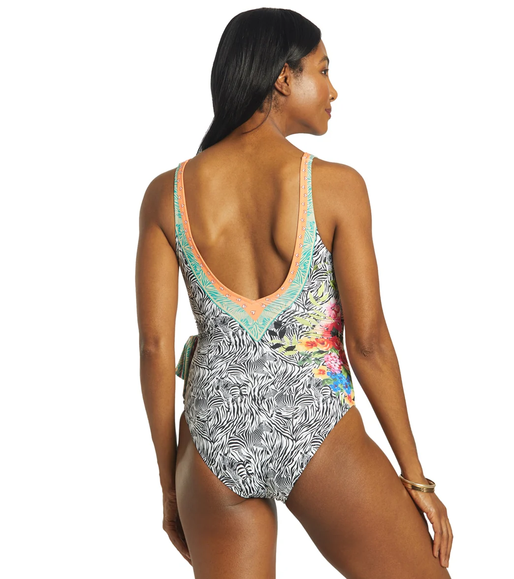Johnny Was Women's Zebra Wrap One Piece Swimsuit - Image 3