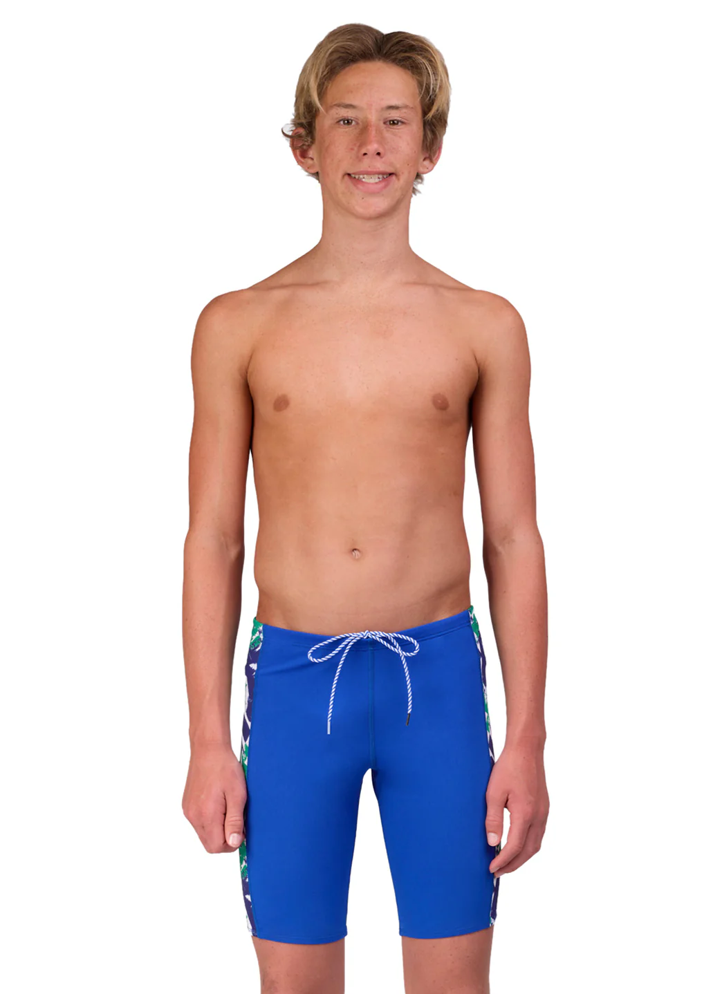 JOLYN Men's Jammer Leaves Spliced Jammer Swimsuit - Image 16