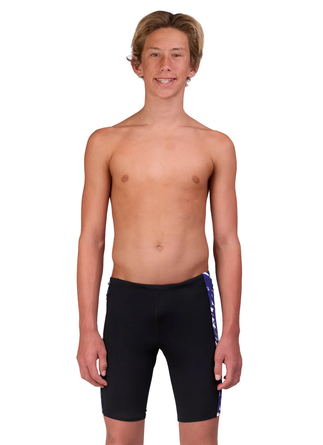 JOLYN Men's Jammer Leaves Spliced Jammer Swimsuit - Image 27