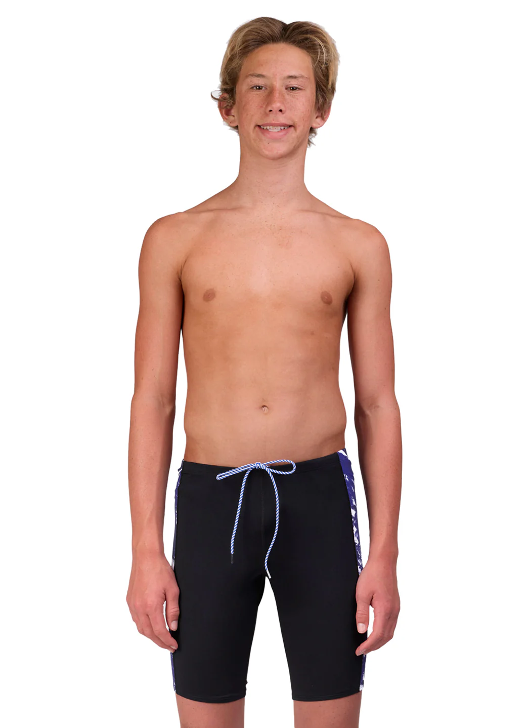 JOLYN Men's Jammer Leaves Spliced Jammer Swimsuit - Image 31