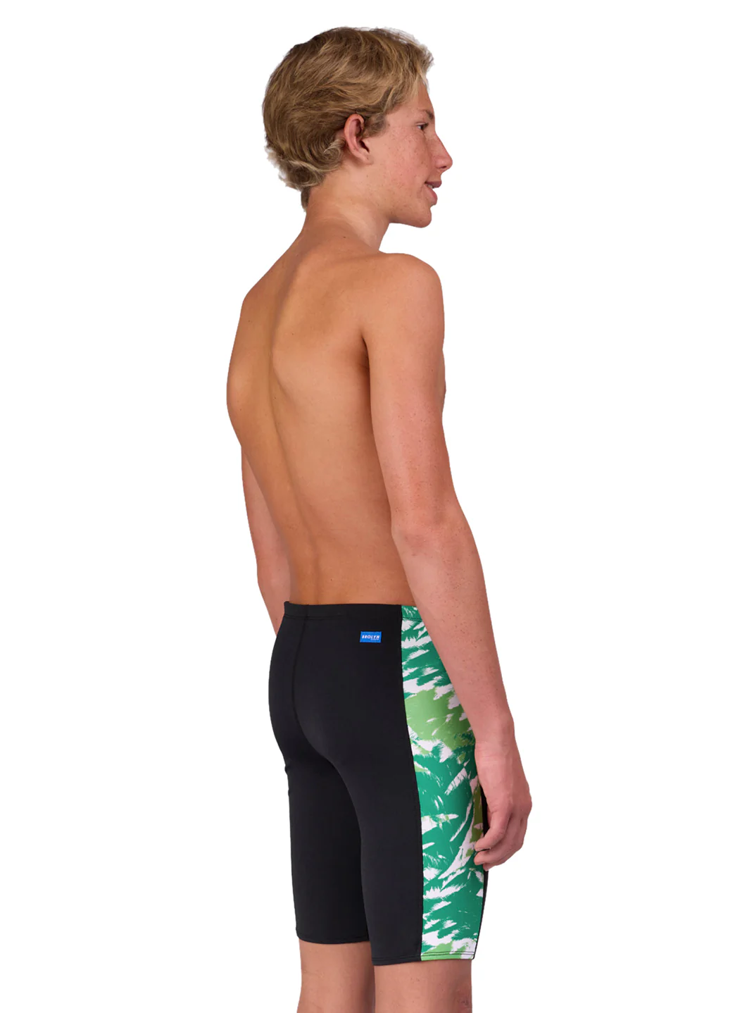 JOLYN Men's Jammer Leaves Spliced Jammer Swimsuit - Image 43