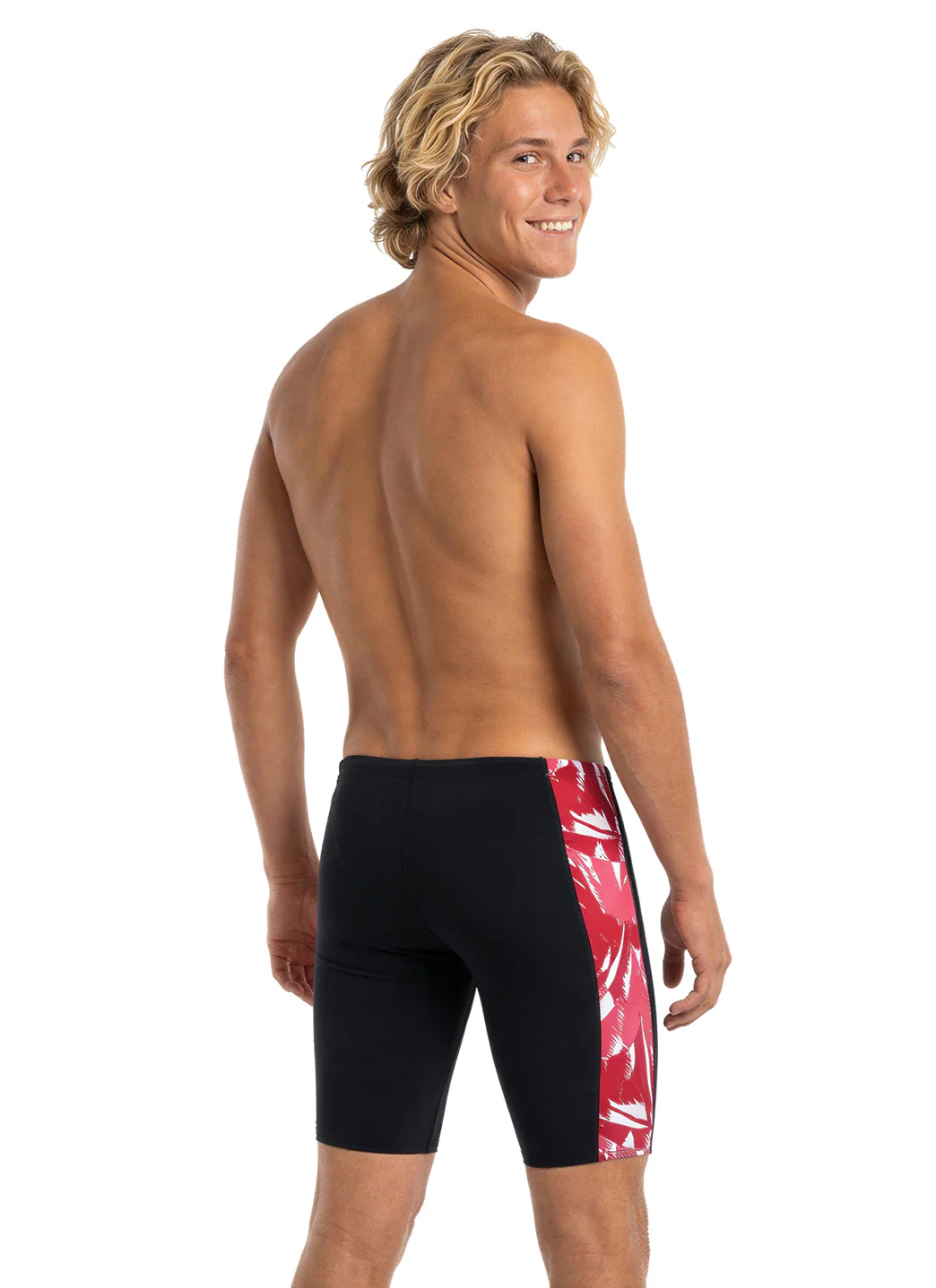 JOLYN Men's Jammer Leaves Spliced Jammer Swimsuit - Image 50